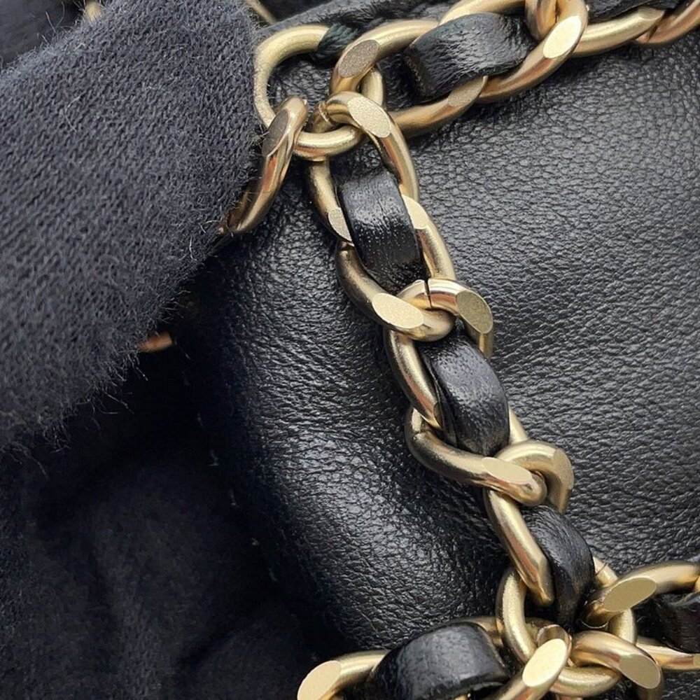 Chanel Chain Shoulder Bag Choco Bar Phone Case Lambskin Black - Picture 7 of 10